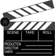Illustration: Clapper board isolated on white background Clapper board isolated on white background