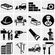 Construction vector icon set on gray