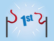 Race line with first place text