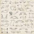 Vector: Hand drawn Ribbon Banners - for decoration, scrapbook and design Hand drawn Ribbon Banners - for decoration, scrapbook and design