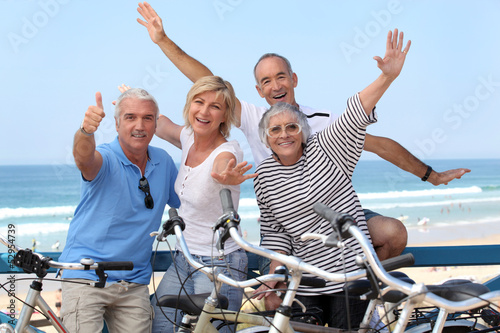 Photo: group of senior people on bikes group of senior people on bikes