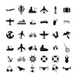 travels icons monochrome