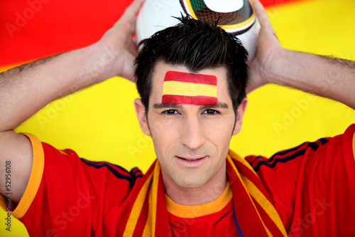 Photo: Enthusiastic Spain supporter Enthusiastic Spain supporter