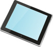 Illustration: High-detailed black tablet pc on white background High-detailed black tablet pc on white background