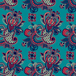 vintage floral seamless paisley pattern