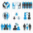 Human Resources and Management Vector Icons Set.
