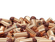 Heap of Gun Bullets isolated on white background