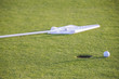 ball on green of golf course