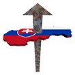 European Euros arrow and Slovakia map flag illustration