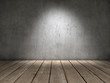 Concrete wall wood floor