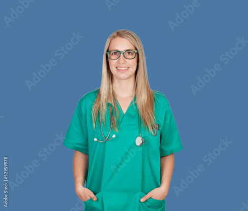 Photo: Atractive medical girl with glasses Atractive medical girl with glasses