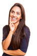 Beautful mix race woman thinking