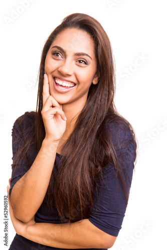 Photo: Beautful mix race woman thinking Beautful mix race woman thinking