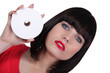 Woman holding a CD