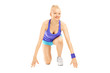 Foto: A female athlete ready to run A female athlete ready to run