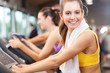 Woman working out in a gym