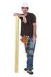 Photo: Builder with timber Builder with timber