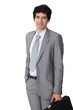 Photo: Driven young businessman with briefcase Driven young businessman with briefcase