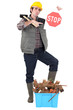 Photo: Builder with a Stop sign Builder with a Stop sign