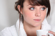 Photo: Woman in a bathrobe Woman in a bathrobe
