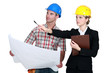 Foreman and architect discussing a project
