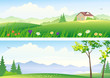 Summer landscape banners