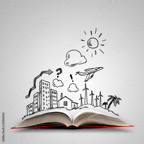 Illustration: Opened book Opened book