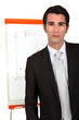 Businessman with a flipchart