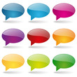 Colorful glossy speech bubbles