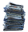 Isolated Jeans Stack