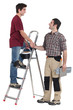 Two handymen shaking hands