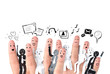 Smiling finger for symbol of business social network
