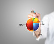 Businessman writing pie chart with any process in business work