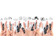 Smiling finger for symbol of business social network