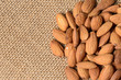 Almonds on a Burlap Background