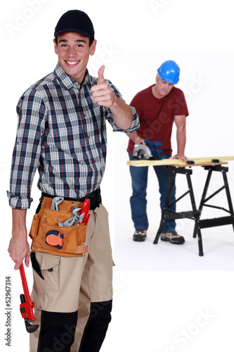 Photo: Thumbs up from a builder Thumbs up from a builder