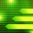 green hexagon banner