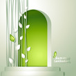 Card with door and and leaves