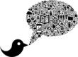 Vector: Bird with Social Media icons Bird with Social Media icons