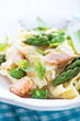 Photo: Pasta with salmon and asparagus Pasta with salmon and asparagus
