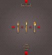 Ornate cover menu with golden cutlery