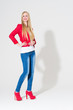 canvas print picture - junge Frau posiert im Studio