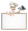 Vetor: Chef pointing at sign Chef pointing at sign