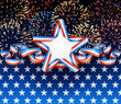 Vektor: American background with fireworks American background with fireworks