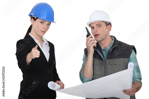 Photo: Architect and foreman Architect and foreman