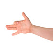 Dog-like hand gesture isolated