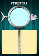 Fish Menu with Metal Porthole