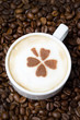 cup of cappuccino with cinnamon pattern