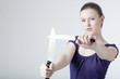 Frau mit Messer
