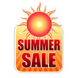 summer sale in label with sun